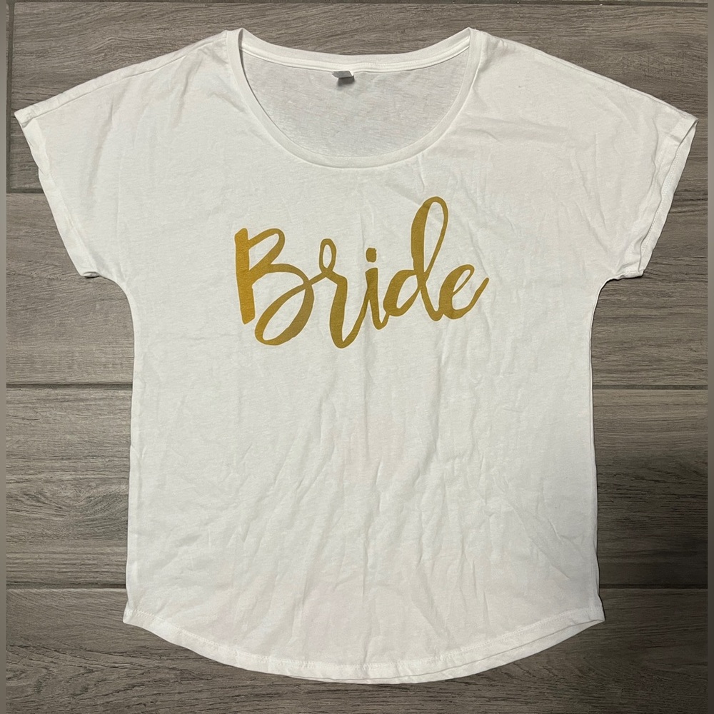 Ideal T By Next Level Women’s Medium Black Bride Letter Printed Short Sleeve Tee